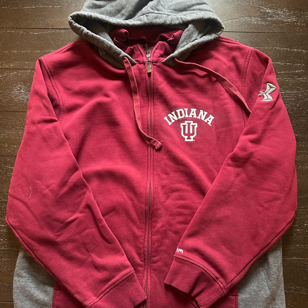 Under Armour Red and Gray Hoodie